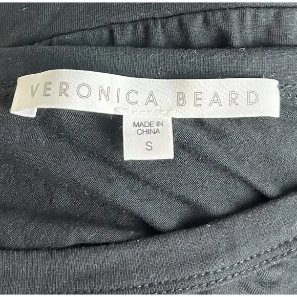 Veronica Beard Bernice Stretch Jersey Front Tie Black Dress Minimalist Sz Small - Picture 6 of 7